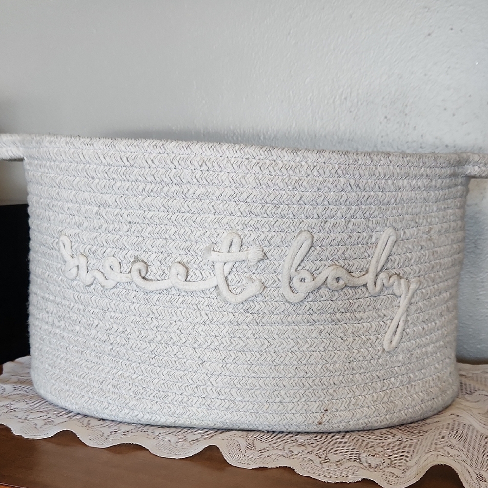 Sweet Baby White Storage Basket